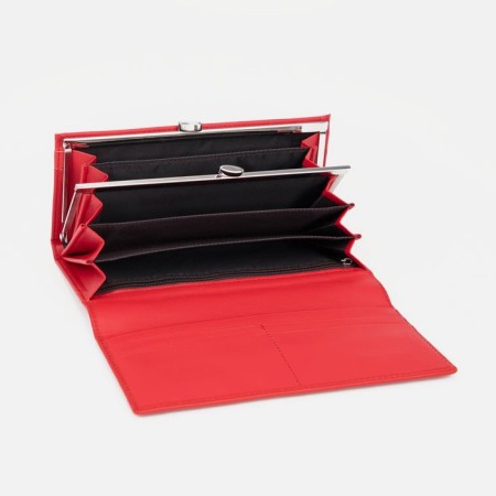 Women's wallet on magnets, red color-2