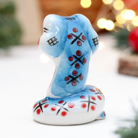 Souvenir "Snake Smile Blue", 7 cm, porcelain-2