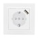 EKF socket "Minsk", 16 A + USB 1A, single, with salary, with protective curtains, white