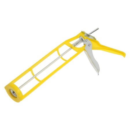Tundra sealant gun, plastic skeletal case, round rod, 225 mm