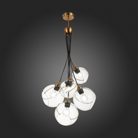 Suspended EVOLUCE lamp. Sle103103-06. Satturo. 6x60 watts, E27, 35x35 cm, golden color-7