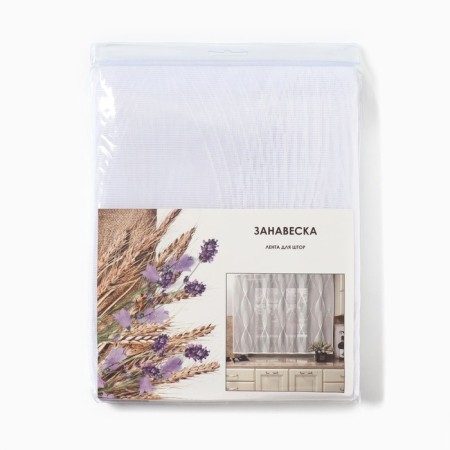 The curtain on the curtain tape 160x250cm, art. K21, white, PE 100%-5