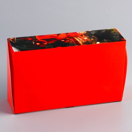 New Year. Folding box, confectionery packaging with the Wish Fulfillment window, 25 x 15 x 7 cm-3
