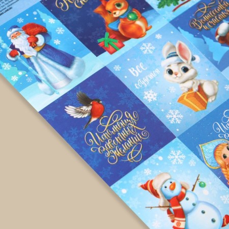 Paper stickers "New Year's fairy tale", with coloring, 11 x 15.5 cm, New Year-3