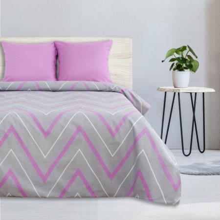 Bed linen Ethel duet "Lilac-gray zigzags" 143x215- 2 pcs, 240x220, 70x70-2 pcs-2