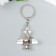 Metal keychain "Aircraft with propeller" silver 1.9x4.2x4.1 cm