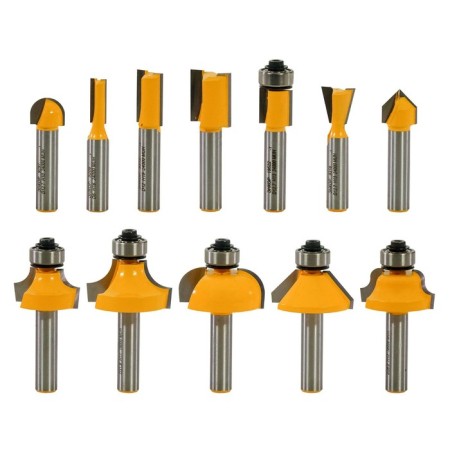 Set of milling plants 10621, for decorative work, wooden box, d = 8 mm, 12 pcs.