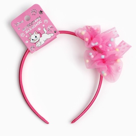 Hair rim pink, flowers, 11 cm, cats aristocrats