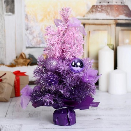 Christmas tree decor "double" 30 cm, purple-1
