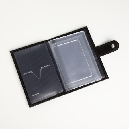Cover for auto documents on the button, textura, black color-4