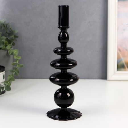 Glass Glass for 1 candle "Morbian" black 27x8.5x8.5 cm