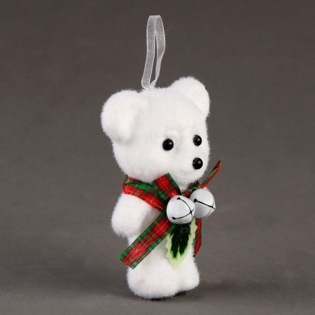 A toy of foam "White Bear" with a bow, 10 cm-1