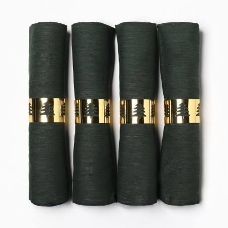 A set of napkins with a decorative. Rings Ethel Green 40x40 cm - 4 pcs, 100% linen-2