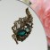 Brooch "Spring" Openwork, green color in black gold
