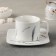 Tea couple ceramic "marble", 2 items: a cup 220 ml, a saucer d = 14 cm, white color