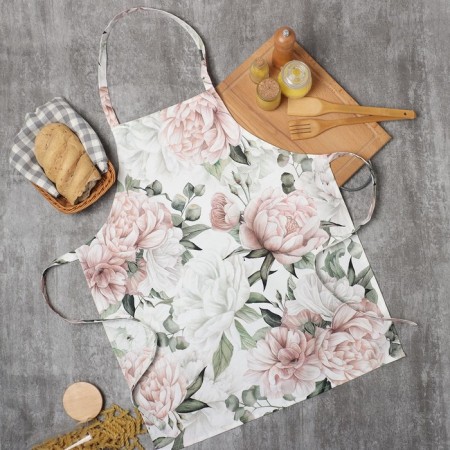 Apron Ethel "Peonies" 60x70 cm, 100% HL, sarzha 190 g/m2