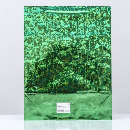 Gift, foil, "green" 34 x 26 x 8 cm mix-1