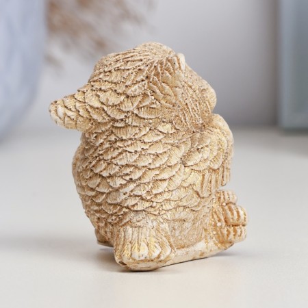 Figure "Owl with heart" ivory, 6x6x5cm-2