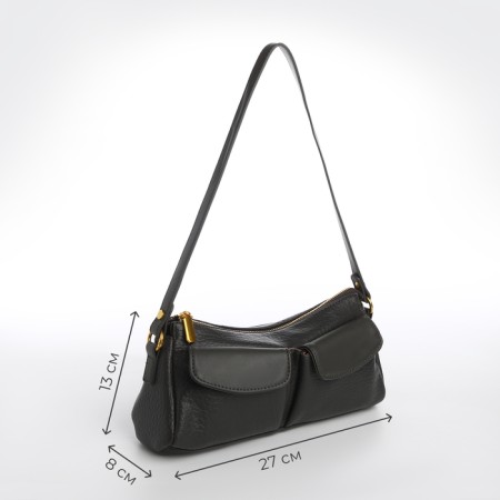 Female bag Textura, average size, dark gray color-1