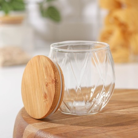 Glass Bank for bulk products "IVF. Facets ", 400 ml, 10 × 9.5 cm-1