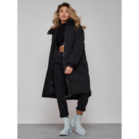 Coat insulated winter female, size 42, black color-18