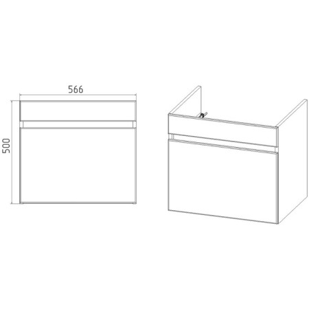 Viant Tumba "Malta" 1 box, suspension, 430x560x500 mm, with COMO 60 shell-3