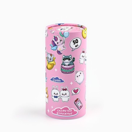 Paper Napkins "cuties" in a tube. 50pcs-1