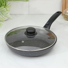 The frying pan “Elite”, D = 24 cm, cast aluminum, glass cover, anti -stick coating, color gray color