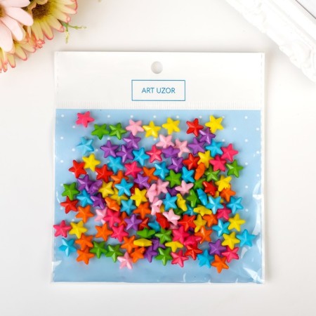 A set of beads for creativity plastic "Bright stars" set of 120 pcs 0.4x1x1 cm-3