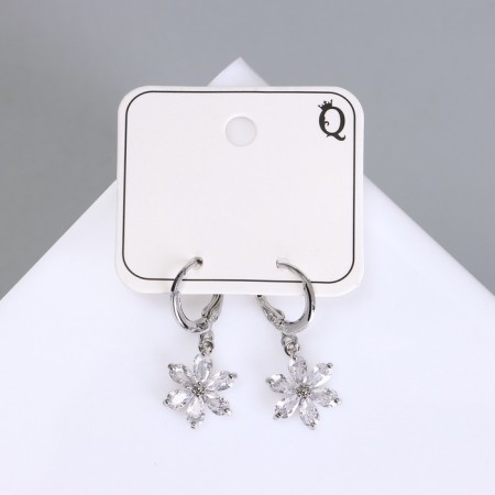 Earrings with Rhinestes "Big Diamond" Flower, Mix color-1