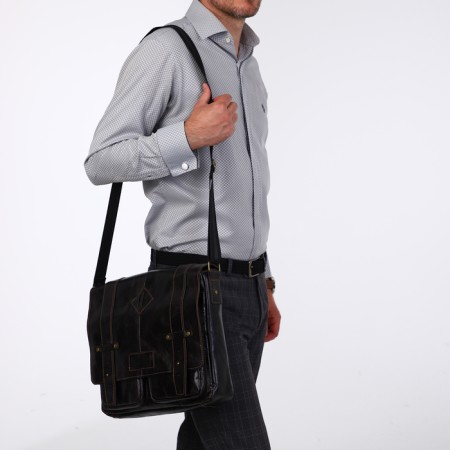 Male bag, xl zolo, dark brown color-6