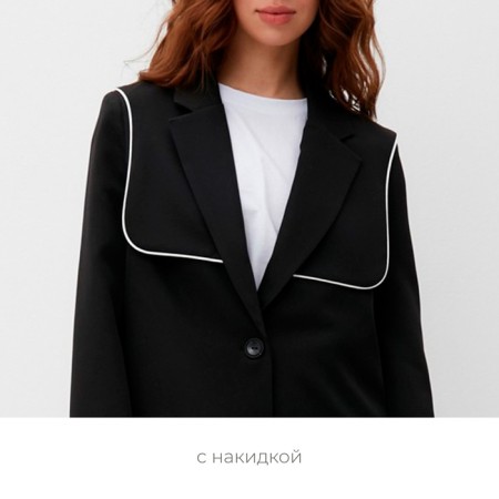 Women's jacket with Minaku scrap: Casual Collection Black Color, Rr. 42-2