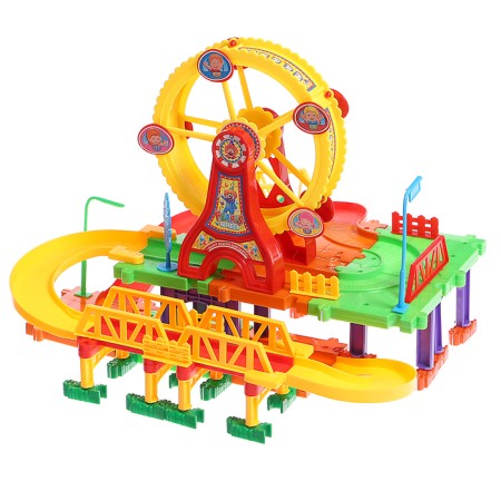 Railway "Funny Journey", 2 steam locomotives, works from batteries-3