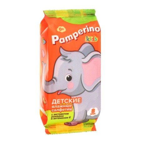 Wet pamperino kids napkins with chamomile and vitamin E MIX, 8 pcs-2
