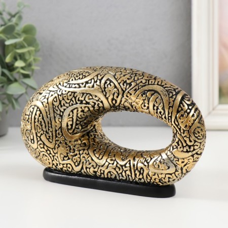 Souvenir Polystone "Obval of irregular shape with patterns" gold 20x6x10 cm-2