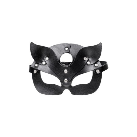 Pecado BDSM cat mask, embossed, genuine leather, black-1