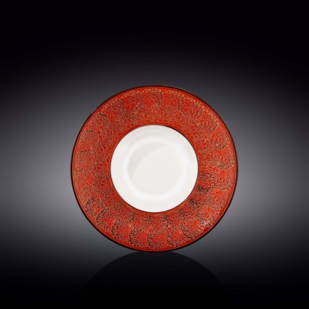 Deep plate Wilmax England Splach, D = 22.5 cm, 1.1 l, red color