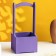 Kashpo - wooden box 13.5x13.5x30 cm, purple