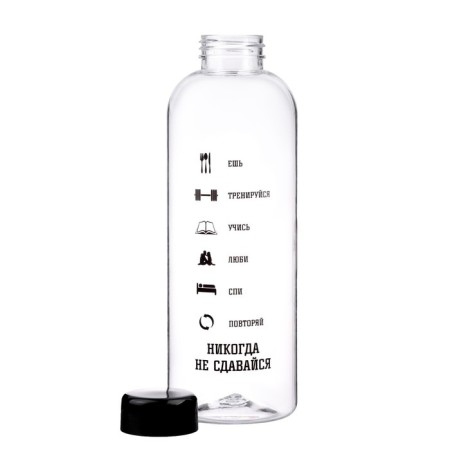 Water bottle, 1 l, "never give up"-1