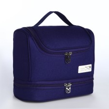 Cosmetic bag 2h sectional classic, 24*11*20, 2 lightning department, hook, blue
