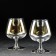 A set of glass glasses for cognac "golden chameleon", 400 ml, 2 pcs