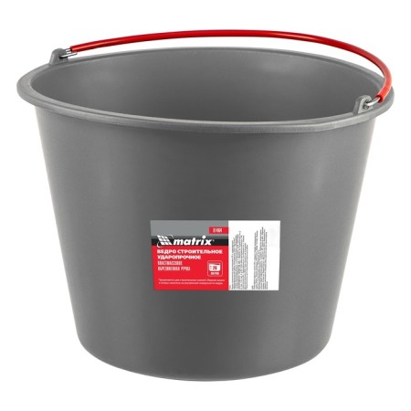 Construction bucket MATRIX 81464, plastic, shockproof, rubberized pen, 20 liters-4