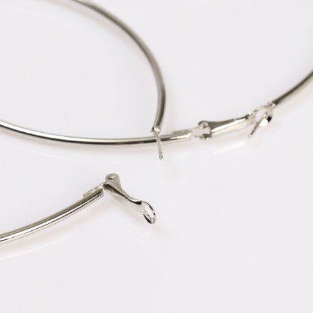 Earrings of the Ring "Classic" d = 10 cm, color silver-3