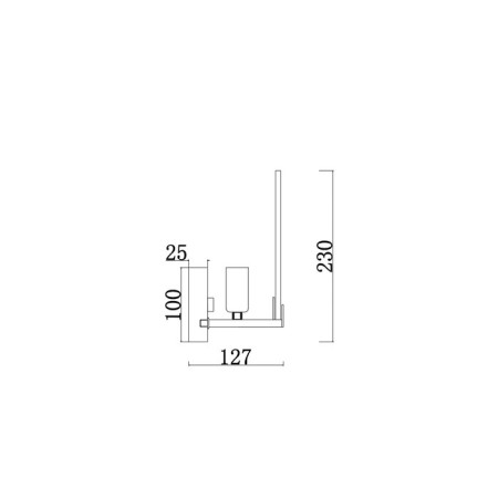 Wall lamp 60W, 1HE14, 26x20 cm, brass-1