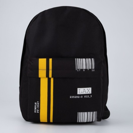 Backpack school youth "barcode", 33x13x37 cm, lightning department, outer pocket, black color-5