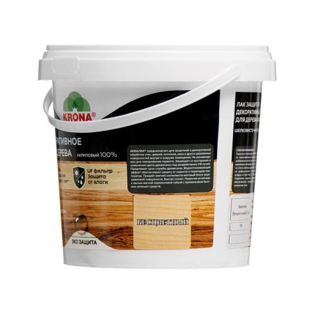 Protective-decorative varnish for wood acalac "krona" colorless 0.9 liters-3