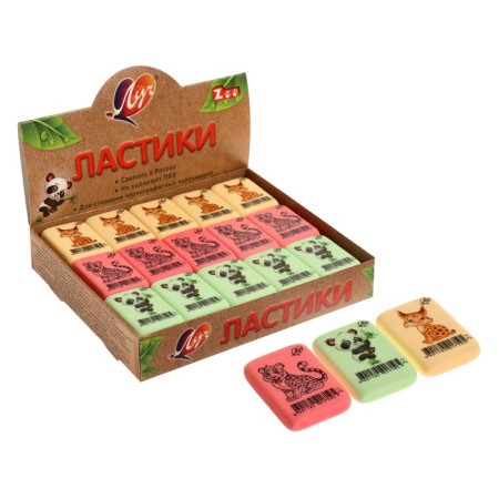 Lastik Ray "Zoo" Z1, thermoplastic rubber (35 x 25 x 8 mm) pastel, mix