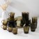 Set of basilico table, 44 items, brown color