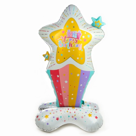 Foil ball 31 "" Festive star ", on a stand, under the air-1