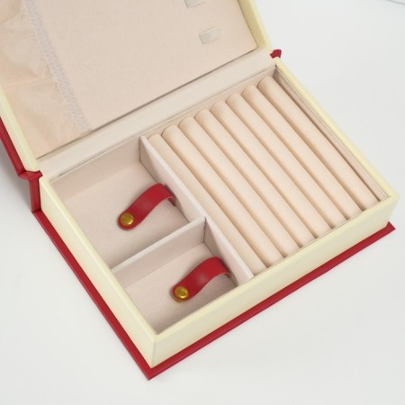 Casket to the leatherette for jewelry "Magic Book" Red 15.5x21.5x7 cm-3